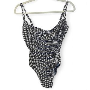 MagicSuit black and white polka dot swimsuit size 10